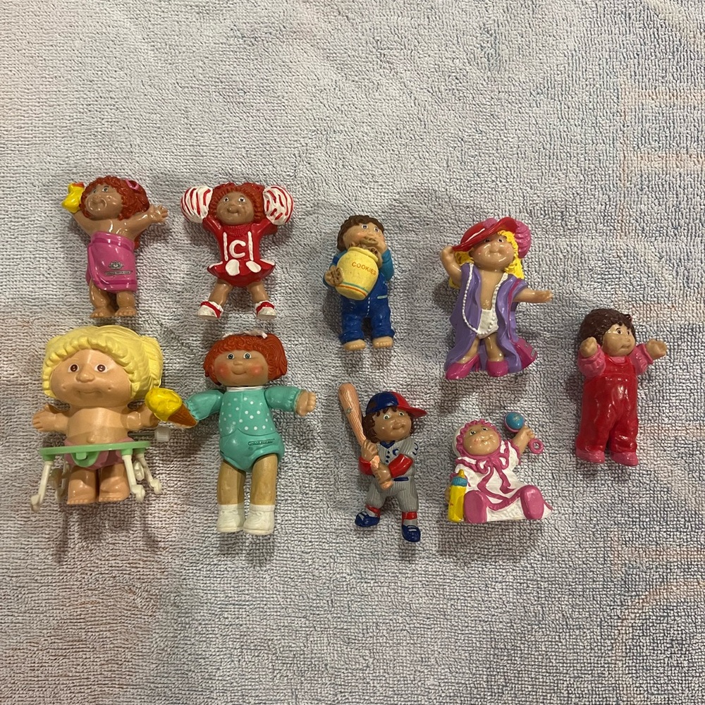Cabbage Patch Kids Mini 2.5" PVC Vintage Figures Coleco Lot of 9 Figurines